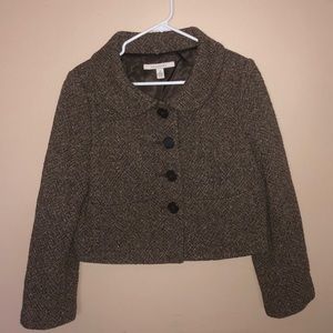 Allegory Brown Tan Tweed Wool Blazer Size 10